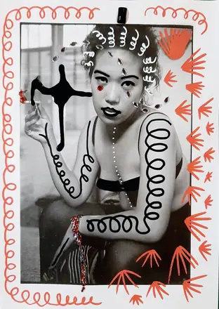 2022. Mes portraits au goût du jour. Shaï, Paris, 1995 Intervention variée sur tirage photo.